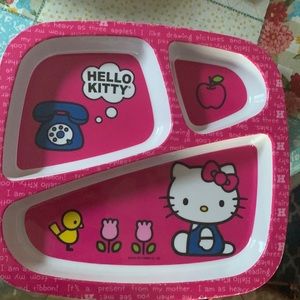 3 Section Divided Hello Kitty Plate
